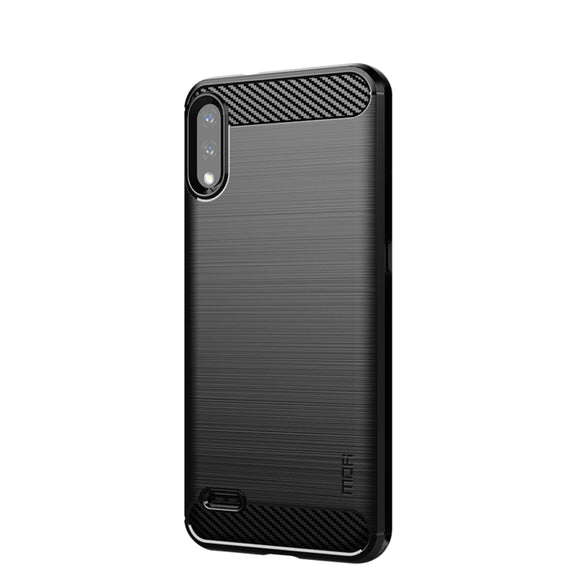 For LG K22 / K22 Plus MOFI Gentleness Brushed Carbon Fiber Soft TPU Case(Black)