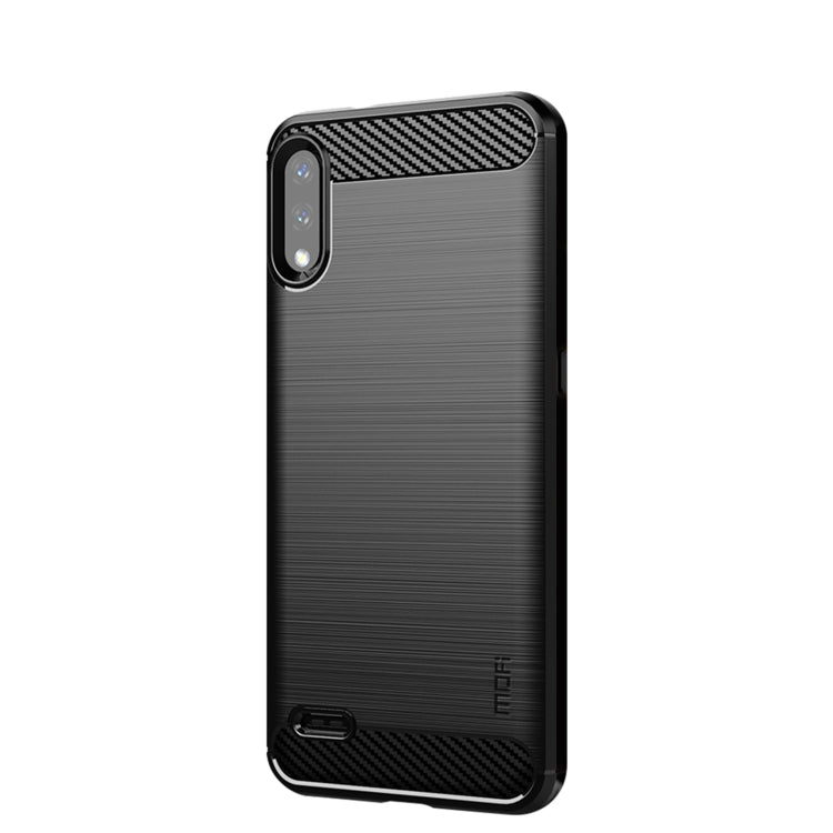 For LG K22 / K22 Plus MOFI Gentleness Brushed Carbon Fiber Soft TPU Case(Black)