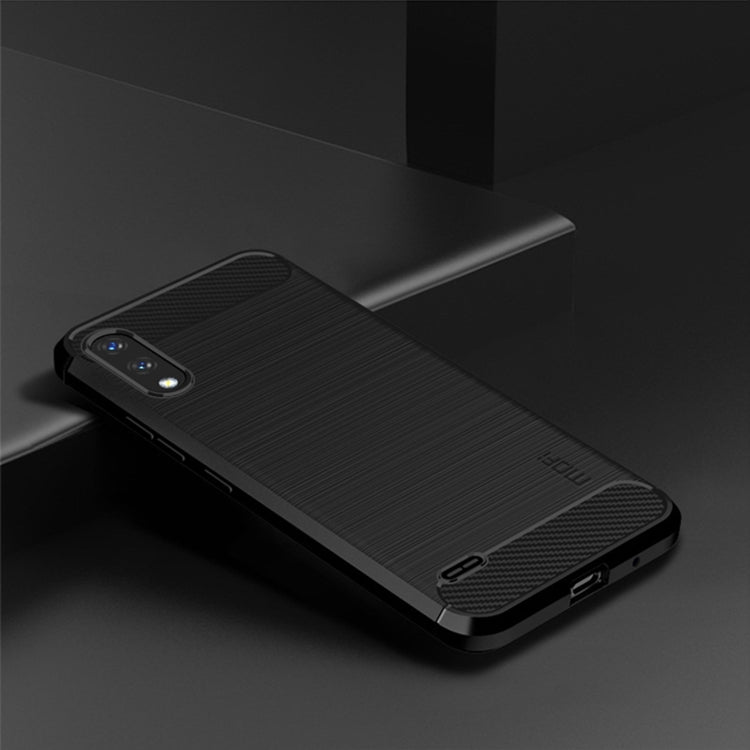 For LG K22 / K22 Plus MOFI Gentleness Brushed Carbon Fiber Soft TPU Case(Black)