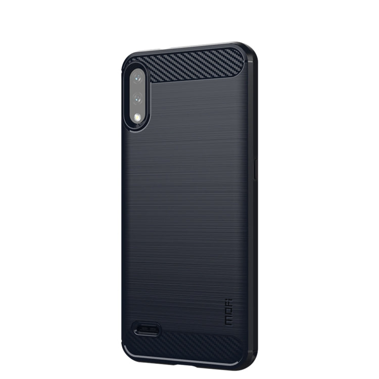 For LG K22 / K22 Plus MOFI Gentleness Brushed Carbon Fiber Soft TPU Case(Blue)