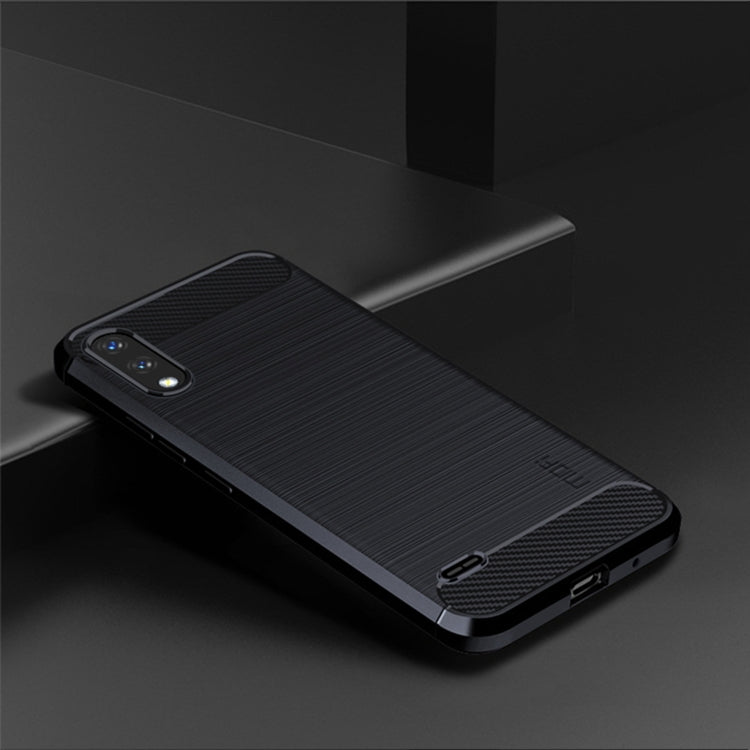 For LG K22 / K22 Plus MOFI Gentleness Brushed Carbon Fiber Soft TPU Case(Blue)