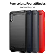 For LG K22 / K22 Plus MOFI Gentleness Brushed Carbon Fiber Soft TPU Case(Blue)