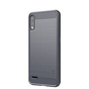 For LG K22 / K22 Plus MOFI Gentleness Brushed Carbon Fiber Soft TPU Case(Gray)
