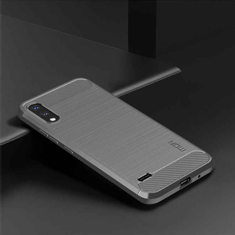 For LG K22 / K22 Plus MOFI Gentleness Brushed Carbon Fiber Soft TPU Case(Gray)