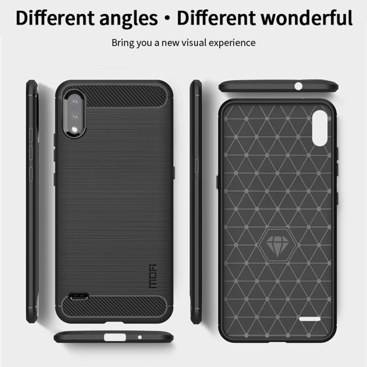 For LG K22 / K22 Plus MOFI Gentleness Brushed Carbon Fiber Soft TPU Case(Red)