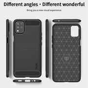 For LG K42 MOFI Gentleness Brushed Carbon Fiber Soft TPU Case(Red)