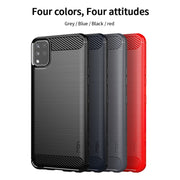 For LG K42 MOFI Gentleness Brushed Carbon Fiber Soft TPU Case(Red)