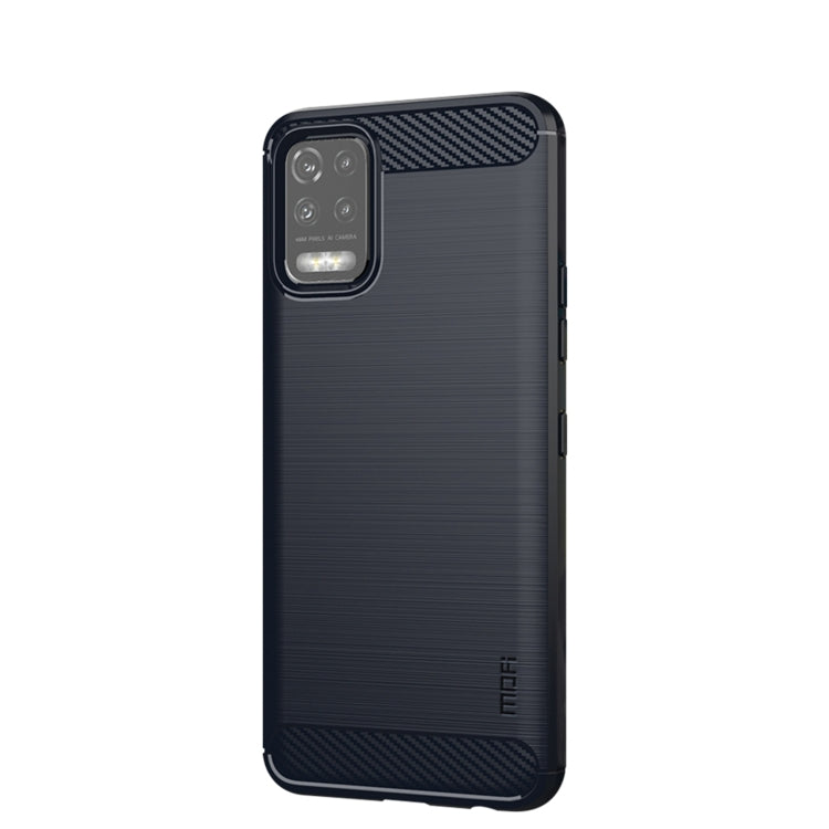 For LG K52 / K62 / K62+ / Q52 / Q62  MOFI Gentleness Brushed Carbon Fiber Soft TPU Case(Blue)