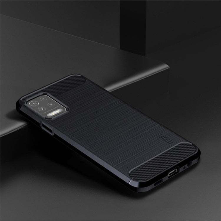 For LG K52 / K62 / K62+ / Q52 / Q62  MOFI Gentleness Brushed Carbon Fiber Soft TPU Case(Blue)