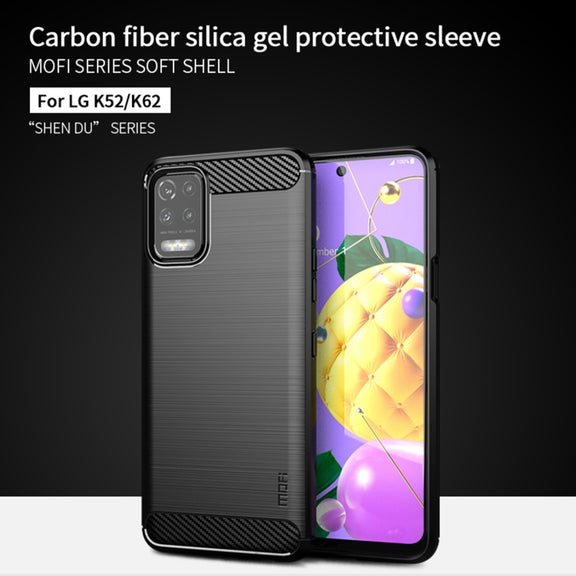 For LG K52 / K62 / K62+ / Q52 / Q62  MOFI Gentleness Brushed Carbon Fiber Soft TPU Case(Blue)