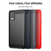 For LG K52 / K62 / K62+ / Q52 / Q62  MOFI Gentleness Brushed Carbon Fiber Soft TPU Case(Blue)