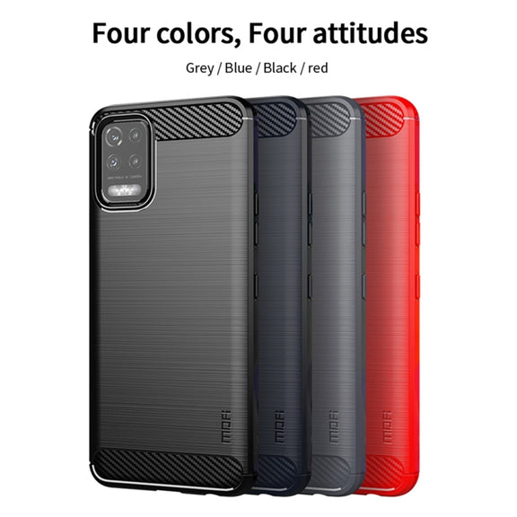 For LG K52 / K62 / K62+ / Q52 / Q62  MOFI Gentleness Brushed Carbon Fiber Soft TPU Case(Blue)