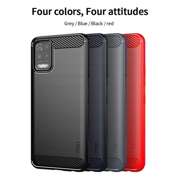 For LG K52 / K62 / K62+ / Q52 / Q62  MOFI Gentleness Brushed Carbon Fiber Soft TPU Case(Gray)