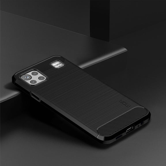 For LG K92 MOFI Gentleness Brushed Carbon Fiber Soft TPU Case(Black)
