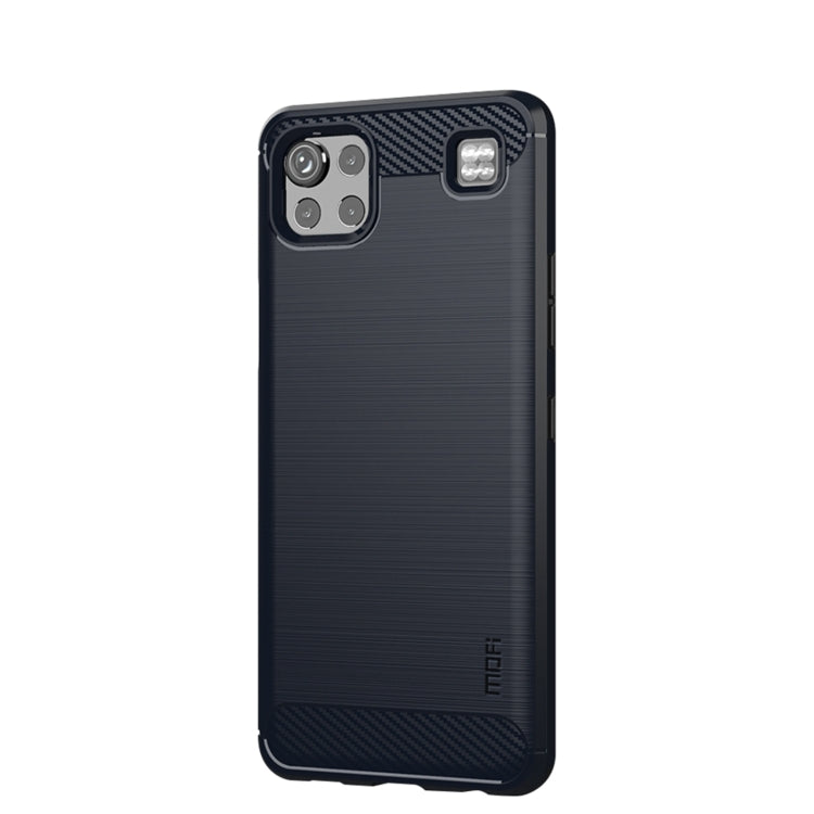 For LG K92 MOFI Gentleness Brushed Carbon Fiber Soft TPU Case(Blue)