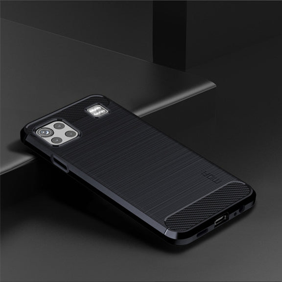 For LG K92 MOFI Gentleness Brushed Carbon Fiber Soft TPU Case(Blue)