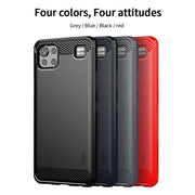 For LG K92 MOFI Gentleness Brushed Carbon Fiber Soft TPU Case(Blue)