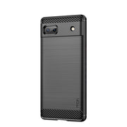 For Google Pixel 6A MOFI Gentleness Brushed Carbon Fiber Soft TPU Case(Black)