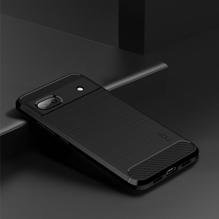 For Google Pixel 6A MOFI Gentleness Brushed Carbon Fiber Soft TPU Case(Black)