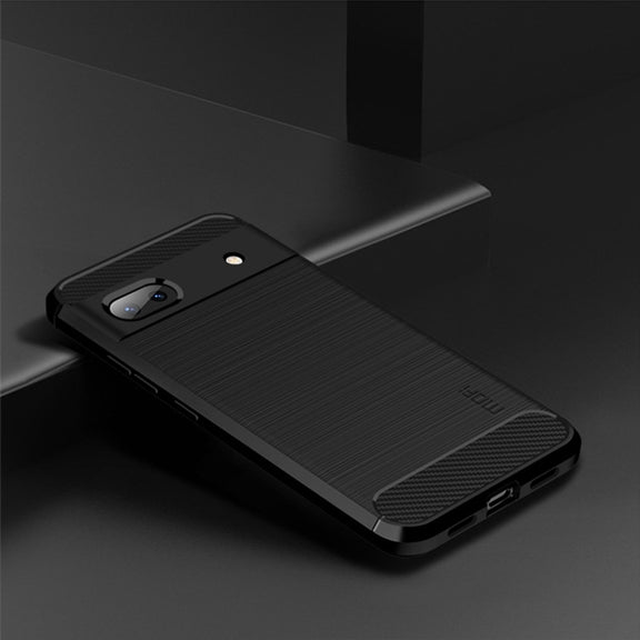 For Google Pixel 6A MOFI Gentleness Brushed Carbon Fiber Soft TPU Case(Black)