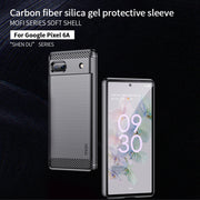 For Google Pixel 6A MOFI Gentleness Brushed Carbon Fiber Soft TPU Case(Black)