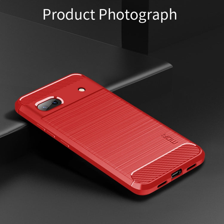 For Google Pixel 6A MOFI Gentleness Brushed Carbon Fiber Soft TPU Case(Red)