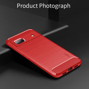For Google Pixel 6A MOFI Gentleness Brushed Carbon Fiber Soft TPU Case(Red)