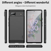 For Google Pixel 6A MOFI Gentleness Brushed Carbon Fiber Soft TPU Case(Red)