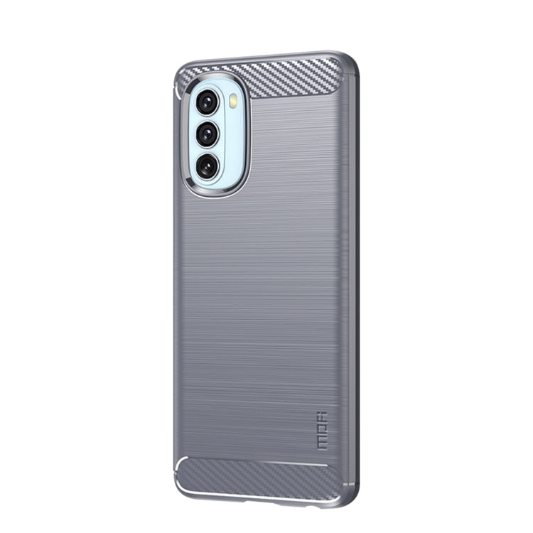 For Motorola Moto G51  5G MOFI Gentleness Brushed Carbon Fiber Soft TPU Case(Gray)