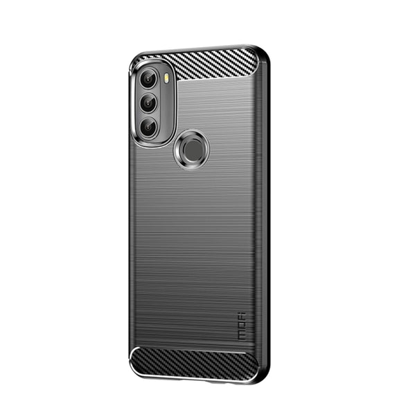 For Motorola Moto G71 5G MOFI Gentleness Brushed Carbon Fiber Soft TPU Case(Black)