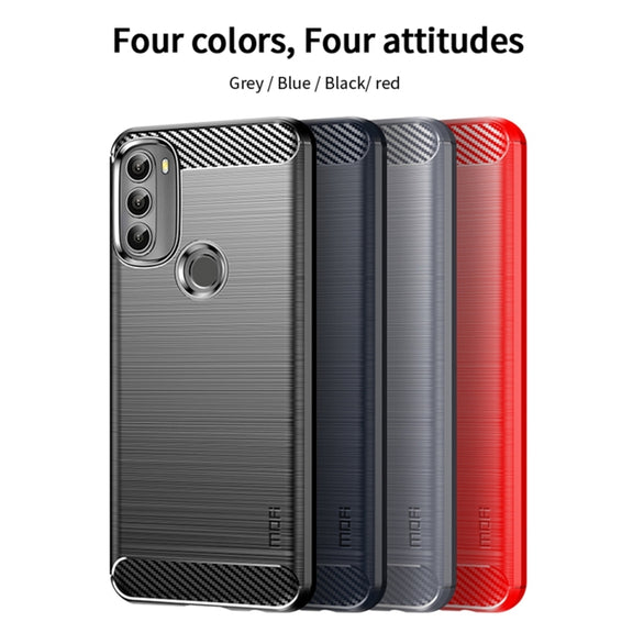 For Motorola Moto G71 5G MOFI Gentleness Brushed Carbon Fiber Soft TPU Case(Black)