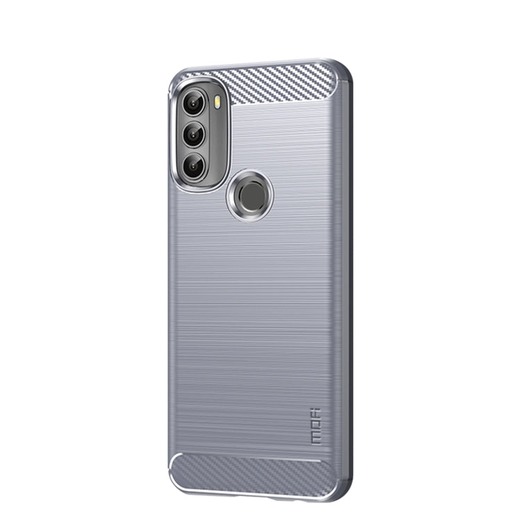For Motorola Moto G71 5G MOFI Gentleness Brushed Carbon Fiber Soft TPU Case(Gray)