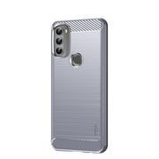 For Motorola Moto G71 5G MOFI Gentleness Brushed Carbon Fiber Soft TPU Case(Gray)