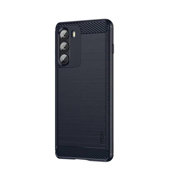 For Motorola Moto G200 5G / Edge S30 MOFI Gentleness Brushed Carbon Fiber Soft TPU Case(Blue)