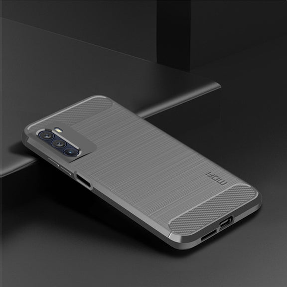 For Motorola Moto G200 5G / Edge S30 MOFI Gentleness Brushed Carbon Fiber Soft TPU Case(Gray)