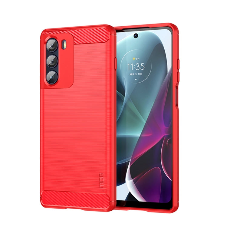 For Motorola Moto G200 5G / Edge S30 MOFI Gentleness Brushed Carbon Fiber Soft TPU Case(Red)
