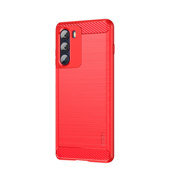 For Motorola Moto G200 5G / Edge S30 MOFI Gentleness Brushed Carbon Fiber Soft TPU Case(Red)