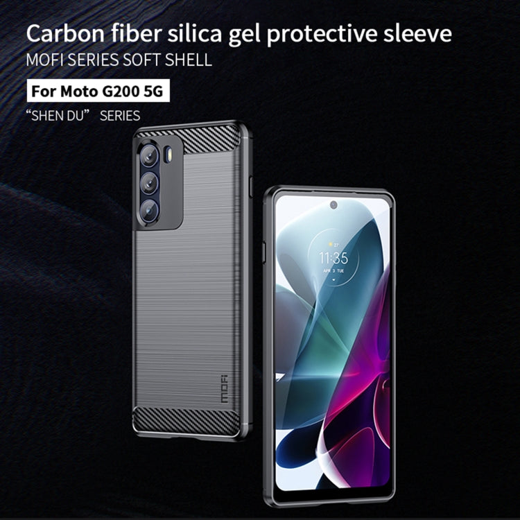 For Motorola Moto G200 5G / Edge S30 MOFI Gentleness Brushed Carbon Fiber Soft TPU Case(Red)