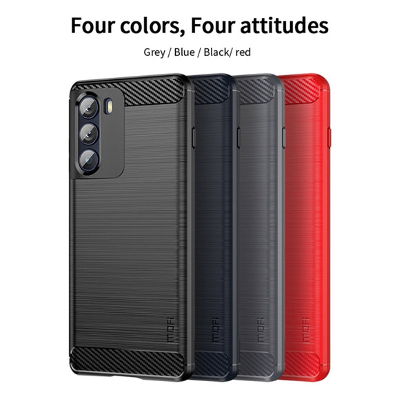 For Motorola Moto G200 5G / Edge S30 MOFI Gentleness Brushed Carbon Fiber Soft TPU Case(Red)