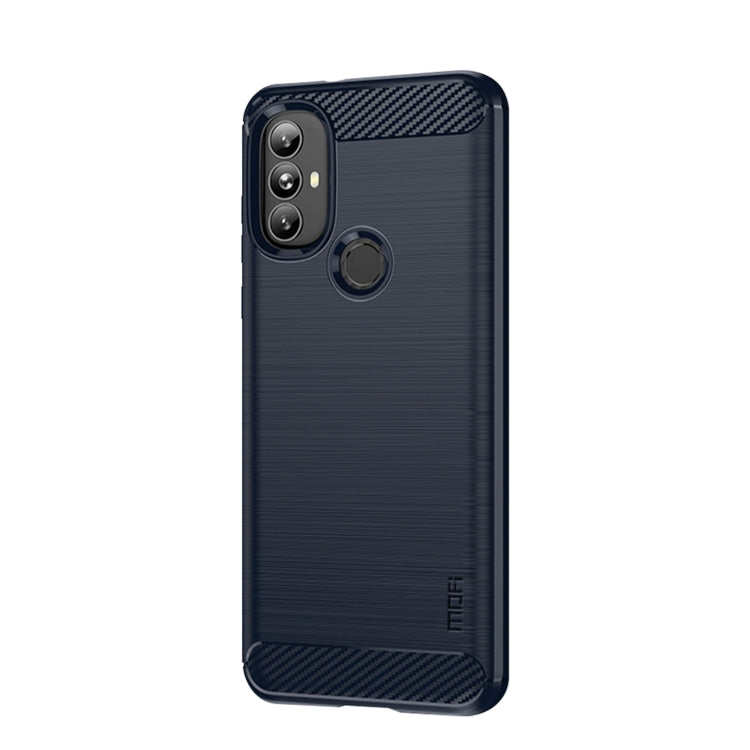 For Motorola Moto G Power 2022 MOFI Gentleness Brushed Carbon Fiber Soft TPU Case(Blue)