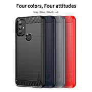 For Motorola Moto G Power 2022 MOFI Gentleness Brushed Carbon Fiber Soft TPU Case(Blue)