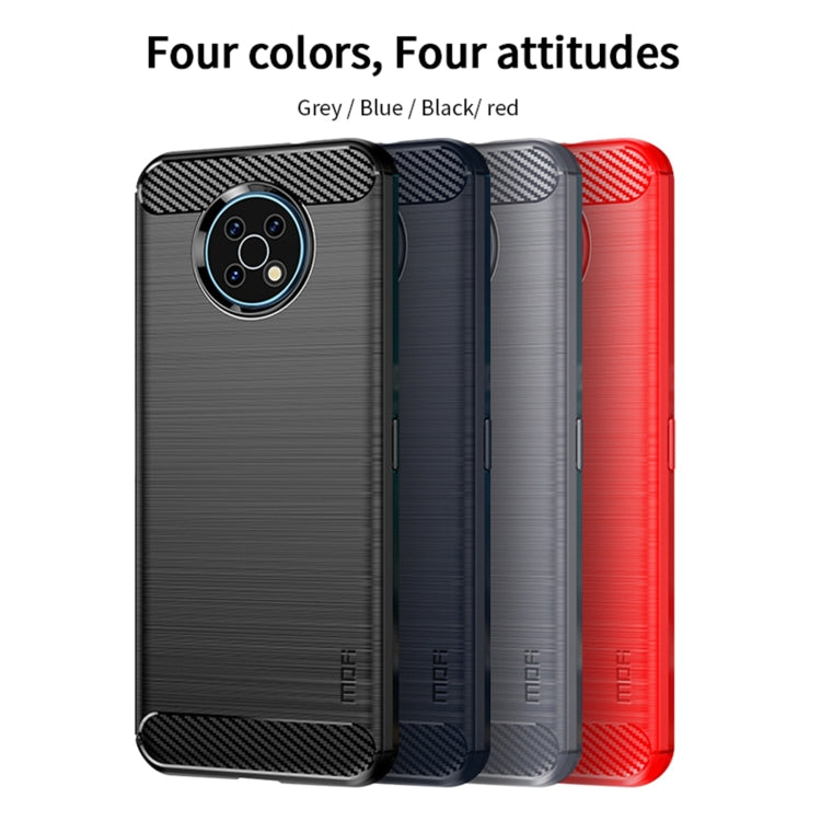 For Nokia G50 MOFI Gentleness Brushed Carbon Fiber Soft TPU Case(Red)