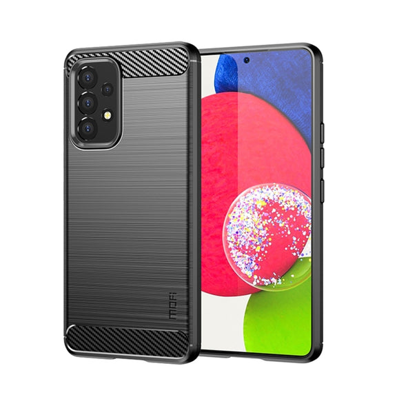 For Samsung Galaxy A53 5G MOFI Gentleness Brushed Carbon Fiber Soft TPU Case(Black)