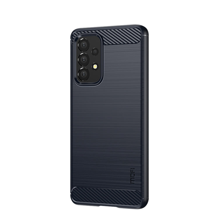 For Samsung Galaxy A53 5G  MOFI Gentleness Brushed Carbon Fiber Soft TPU Case(Blue)