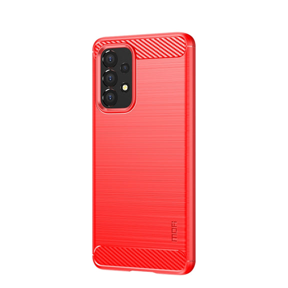 For Samsung Galaxy A53 5G MOFI Gentleness Brushed Carbon Fiber Soft TPU Case(Red)
