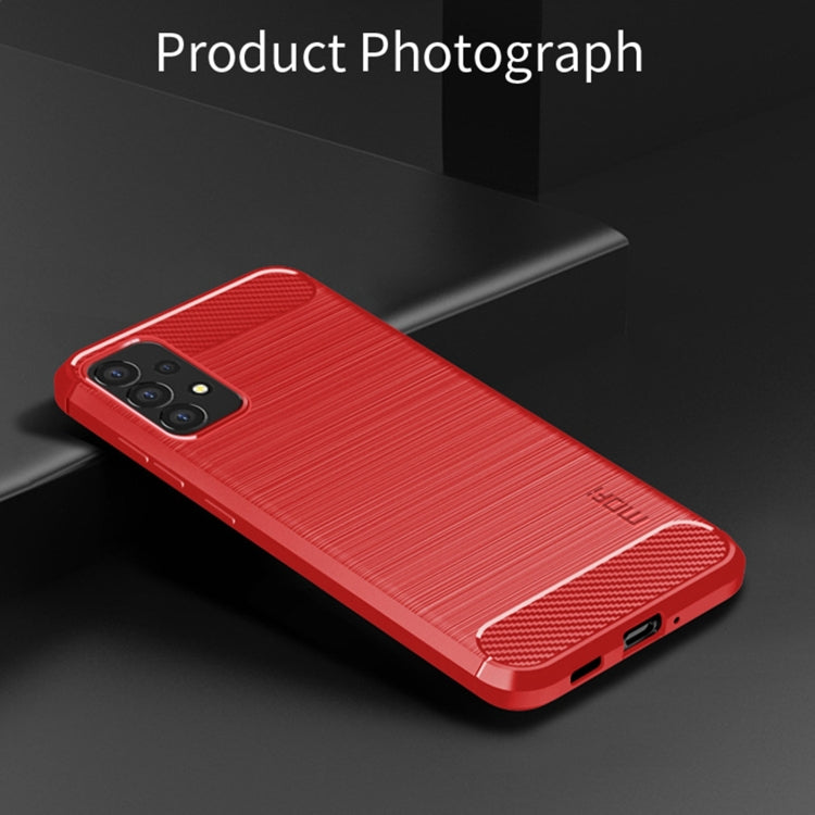 For Samsung Galaxy A53 5G MOFI Gentleness Brushed Carbon Fiber Soft TPU Case(Red)