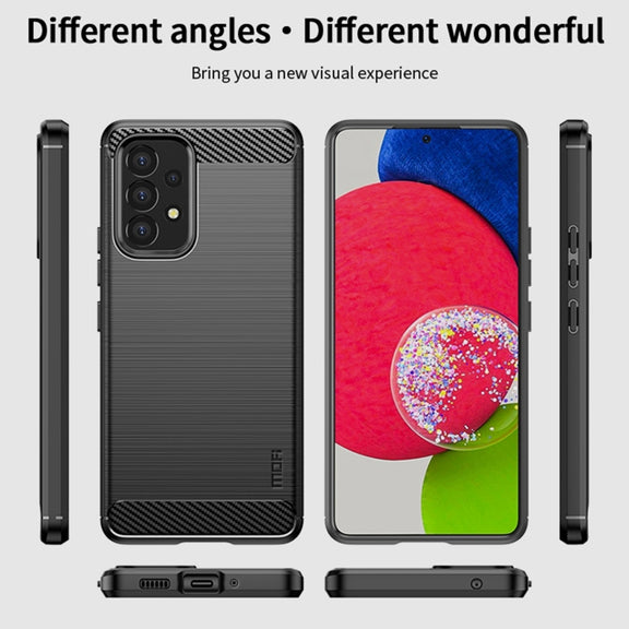 For Samsung Galaxy A53 5G MOFI Gentleness Brushed Carbon Fiber Soft TPU Case(Red)
