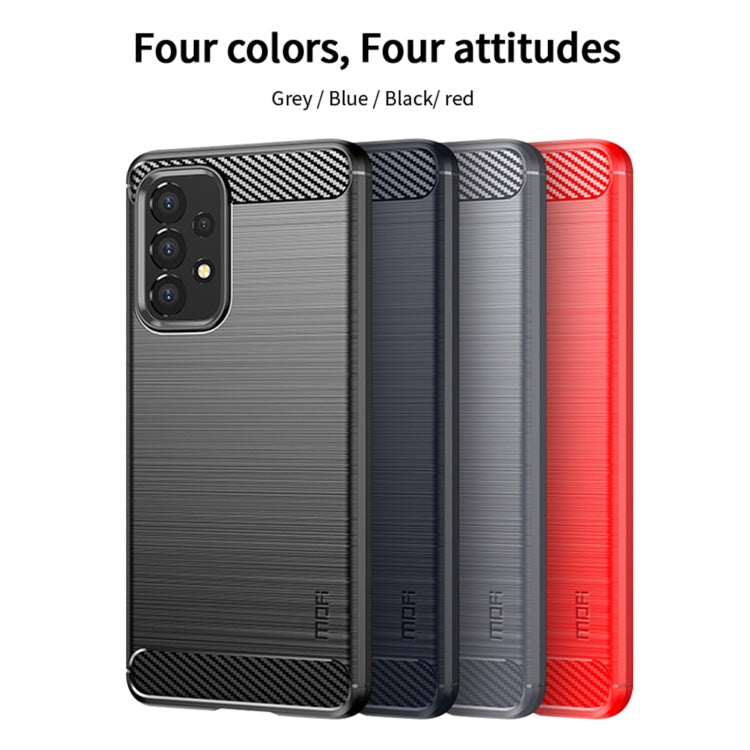 For Samsung Galaxy A53 5G MOFI Gentleness Brushed Carbon Fiber Soft TPU Case(Red)