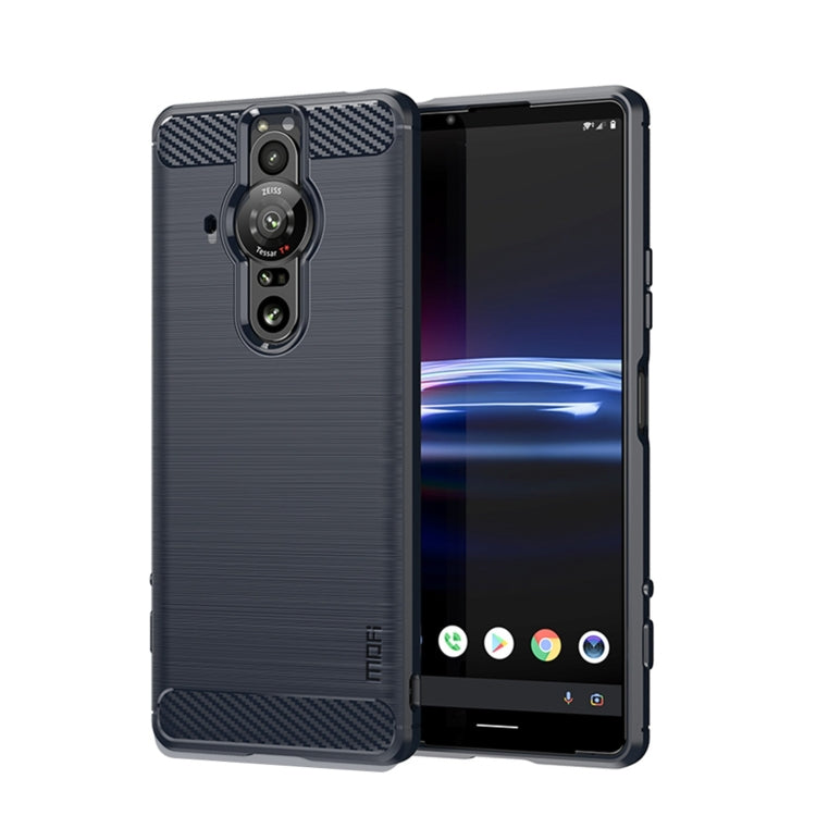 For Sony Xperia Pro-I MOFI Gentleness Brushed Carbon Fiber Soft TPU Case(Blue)