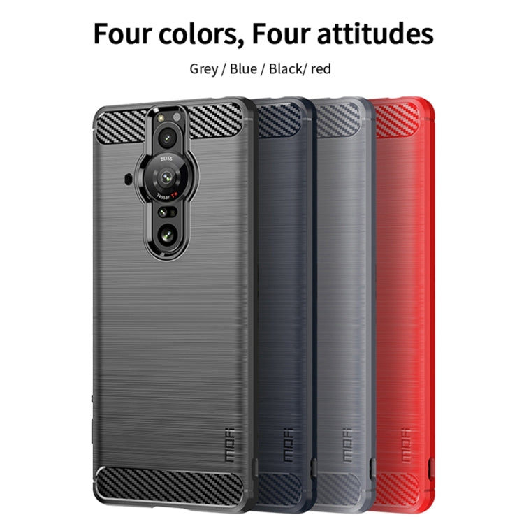 For Sony Xperia Pro-I MOFI Gentleness Brushed Carbon Fiber Soft TPU Case(Blue)